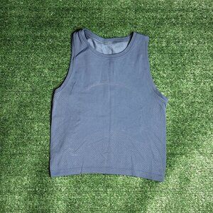 Lululemon Swiftly Breeze Relaxed Fit Tank Top Gray Cropped Yoga Shirt Size 2